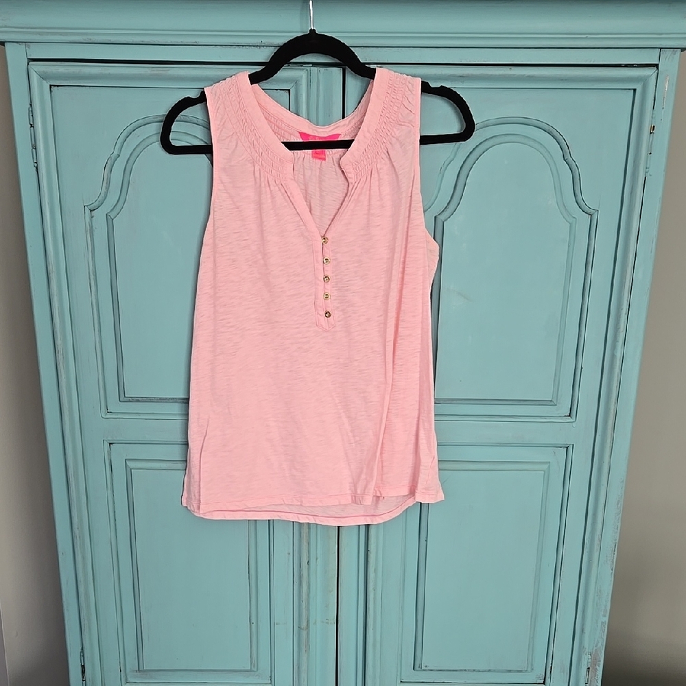Lilly Pulitzer Pink Buttoned Tank Top